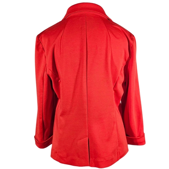 Katherine Malandrino Vibrant Orange Tailored Blazer Size Large - Picture 2 of 5